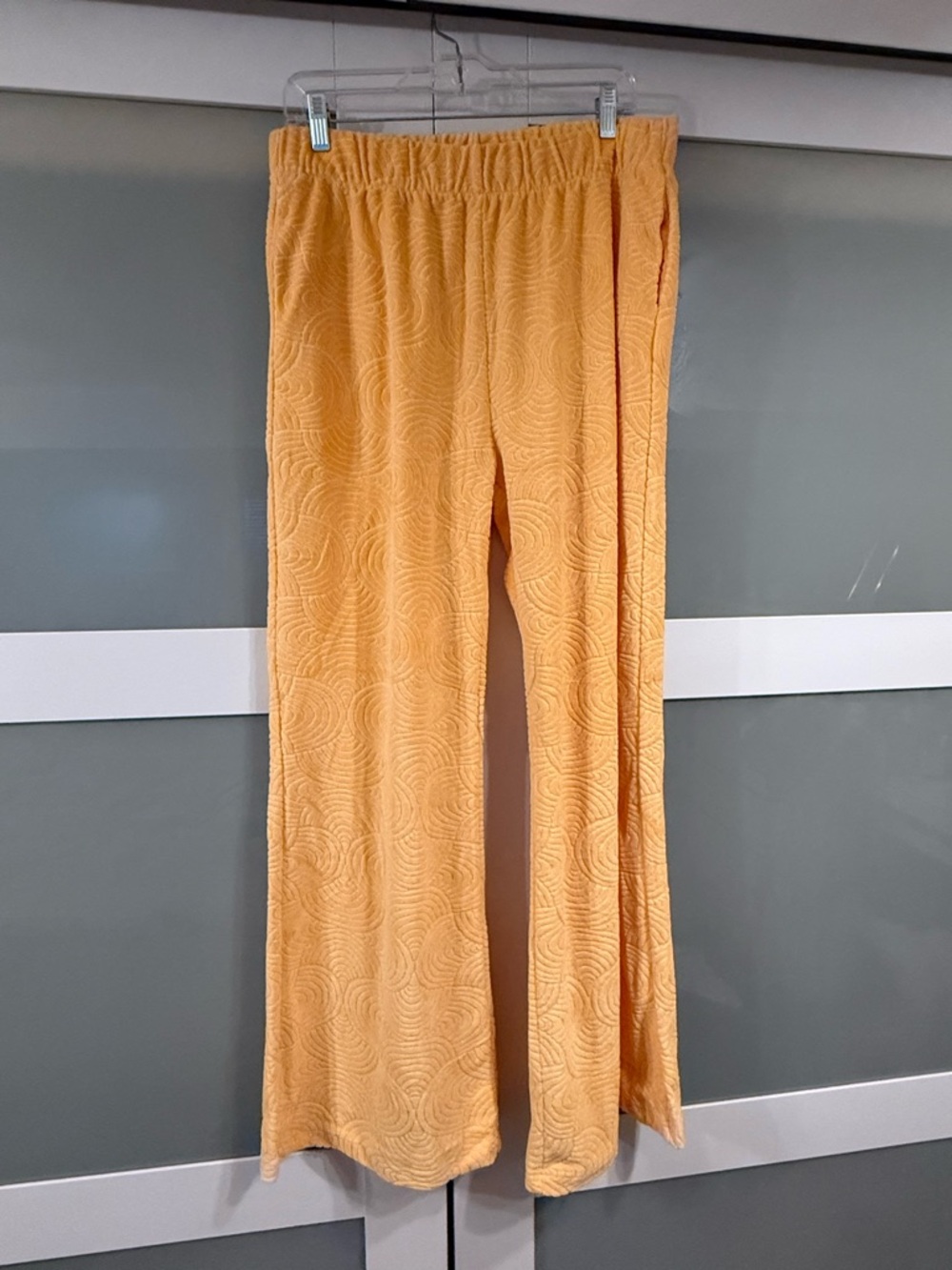 Shore Resort Wear Terry Textured Wide-Leg Sunny Yellow Pants